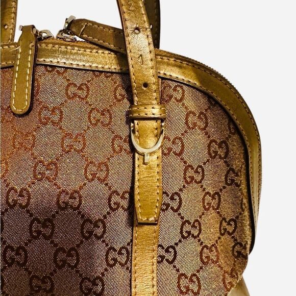 Gucci Brown Shoulder Bag with Leather Trim - Picture 7 of 11